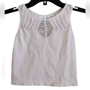 Intimately Free White Ribbed Bra Top Nylon Spandex Size Medium Large